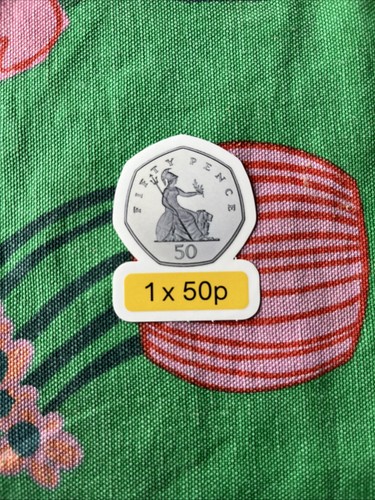 Vinyl 50p coin sticker 1x50p - vinyl,